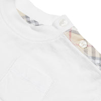 WHITE Coffret cadeau trois pièces en coton check pour bébé