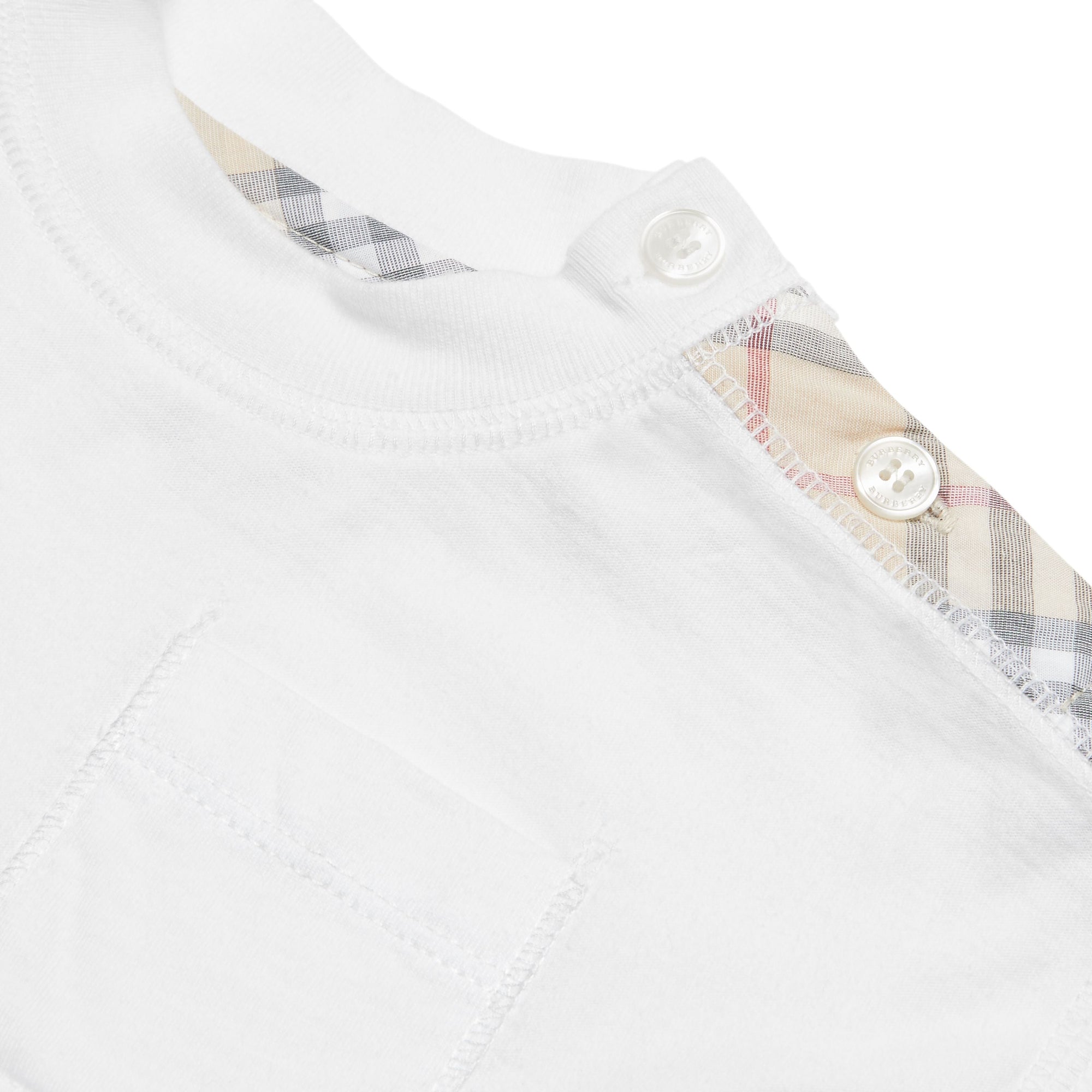 WHITE Coffret cadeau trois pièces en coton check pour bébé