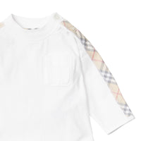 WHITE Coffret cadeau trois pièces en coton check pour bébé