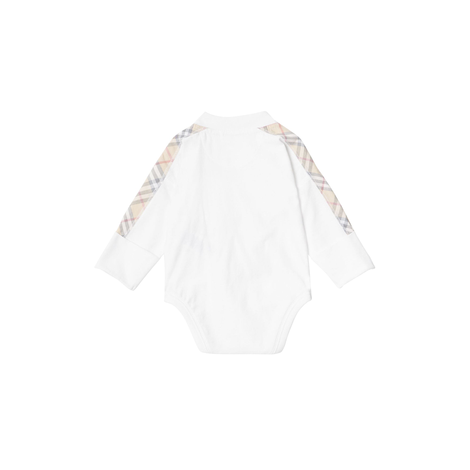 WHITE Coffret cadeau trois pièces en coton check pour bébé