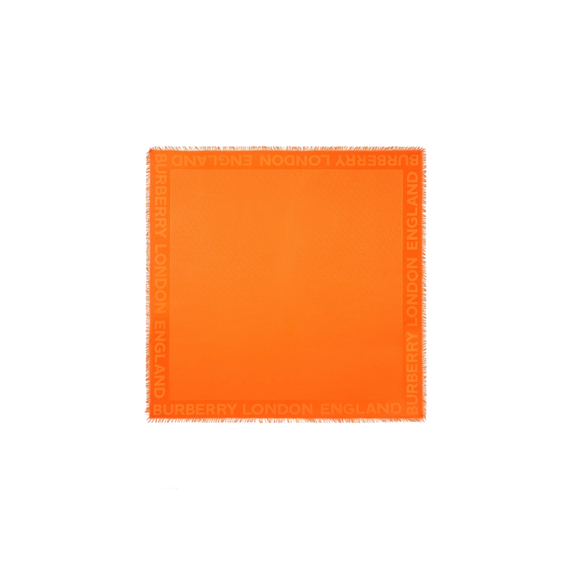 ORANGE Grand carré de soie et laine en jacquard Monogram