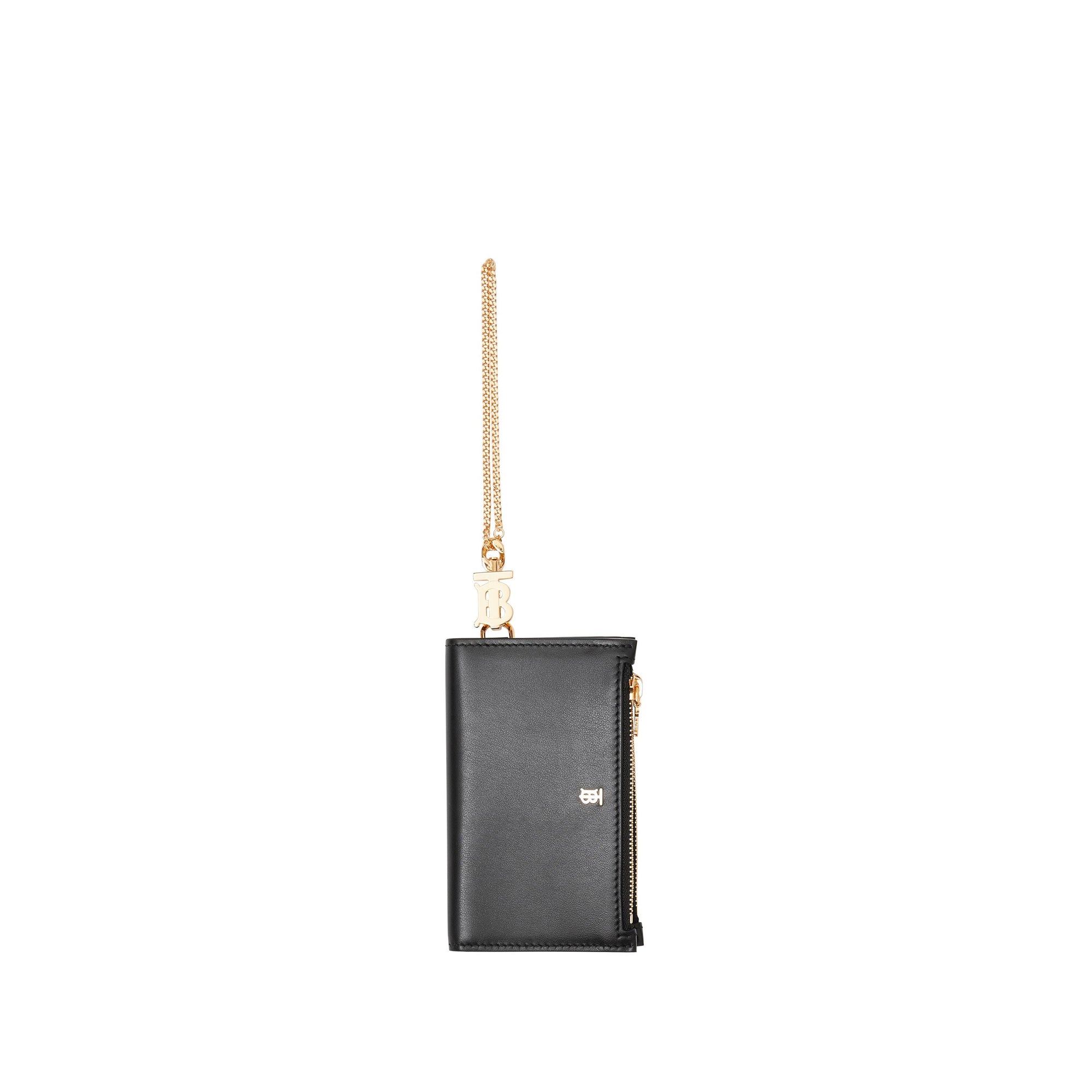 Portefeuille en cuir Monogram avec dragonne amovible - Noir