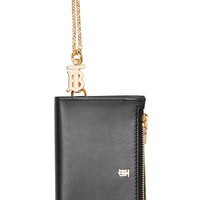 Portefeuille en cuir Monogram avec dragonne amovible - Noir