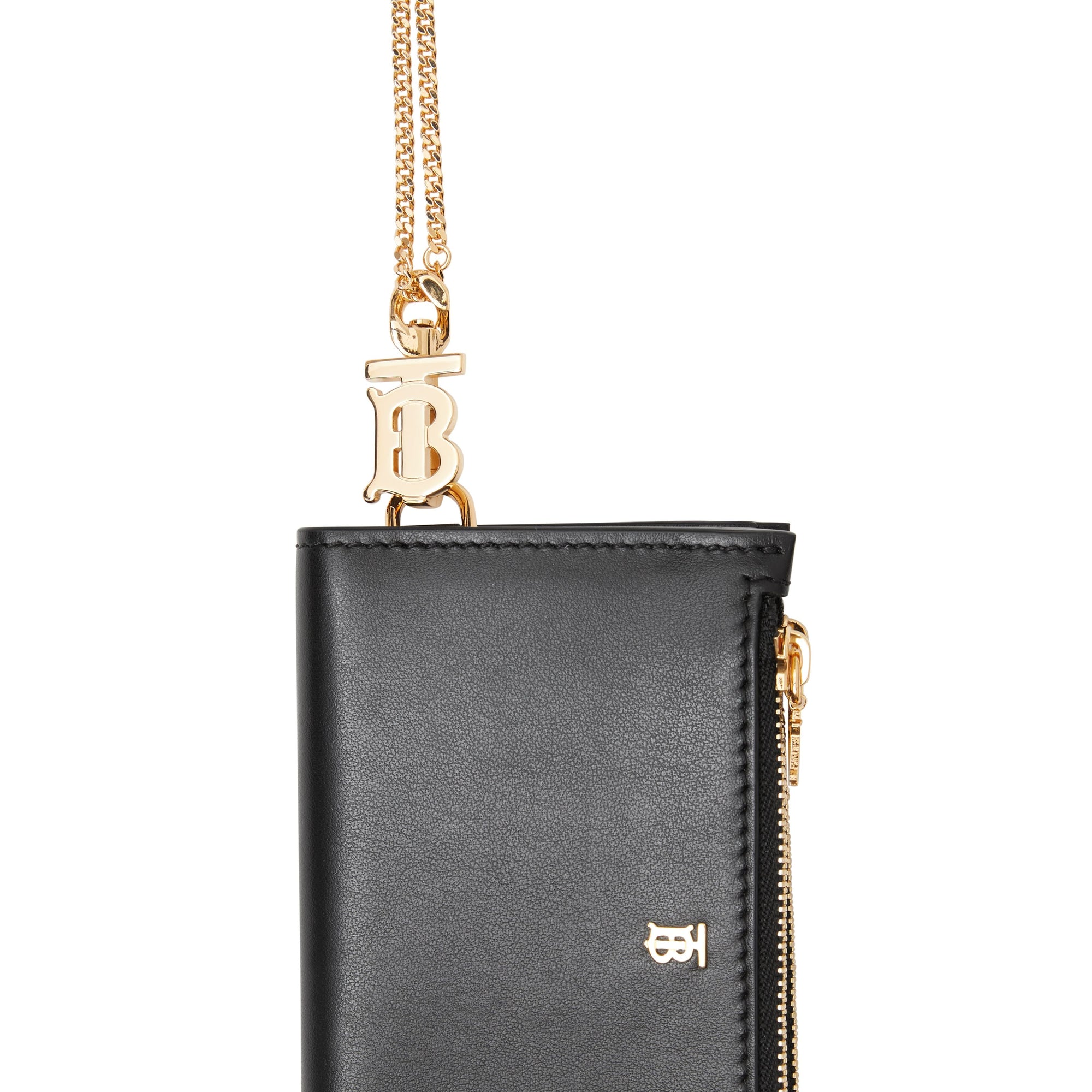 Portefeuille en cuir Monogram avec dragonne amovible - Noir