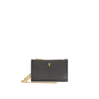 Portefeuille en cuir Monogram avec dragonne amovible - Noir
