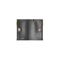 Portefeuille en cuir Monogram avec dragonne amovible - Noir