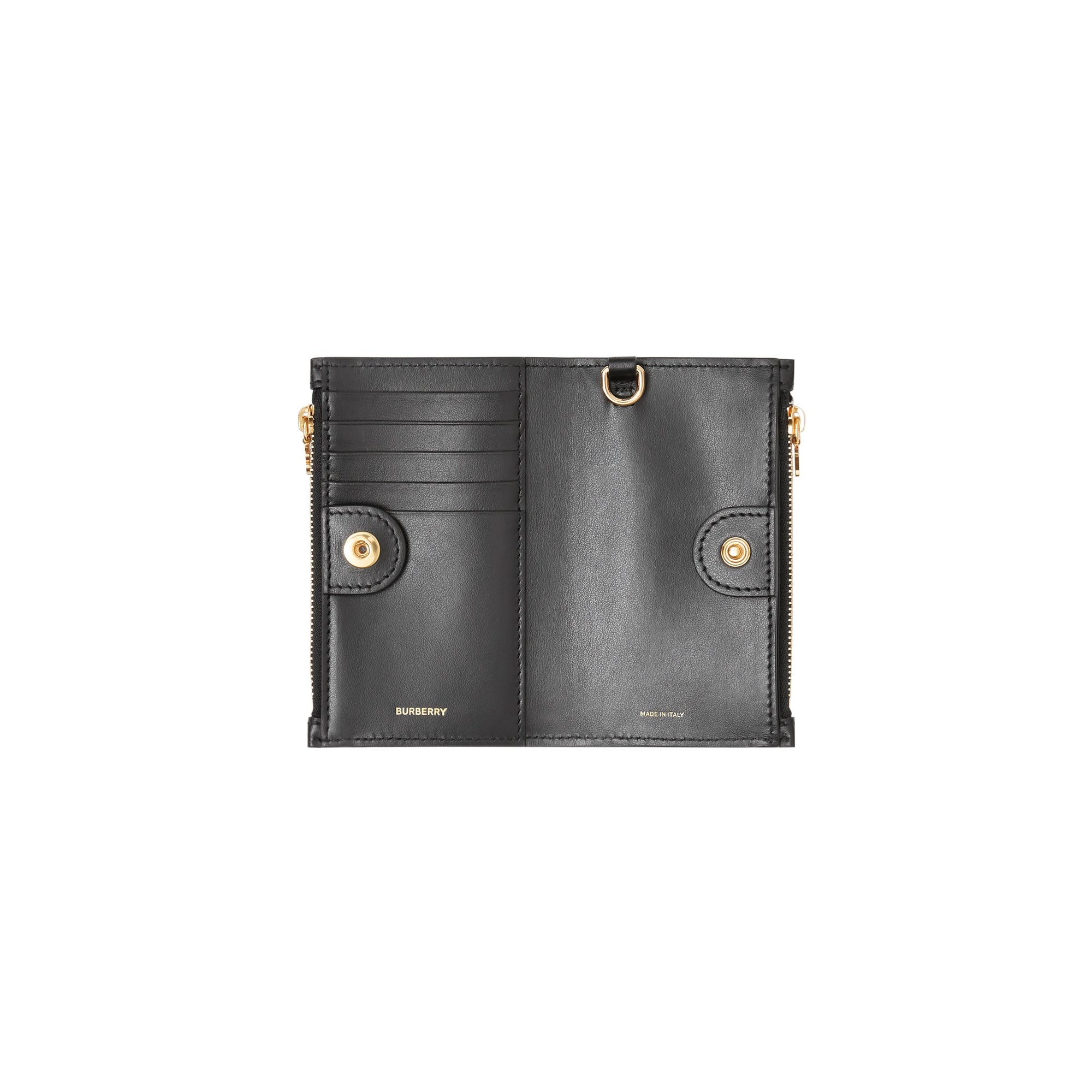 Portefeuille en cuir Monogram avec dragonne amovible - Noir