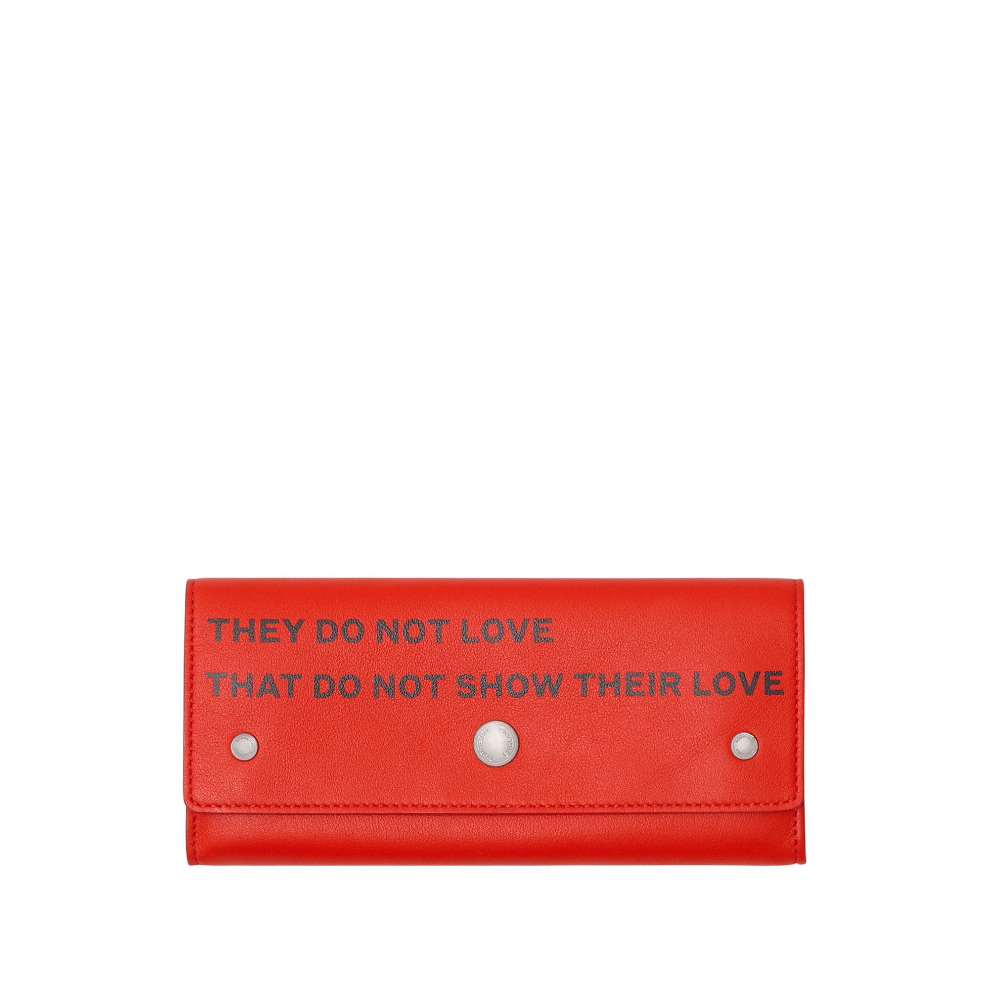 Portefeuille continental en cuir avec citation - Rouge militaire vif