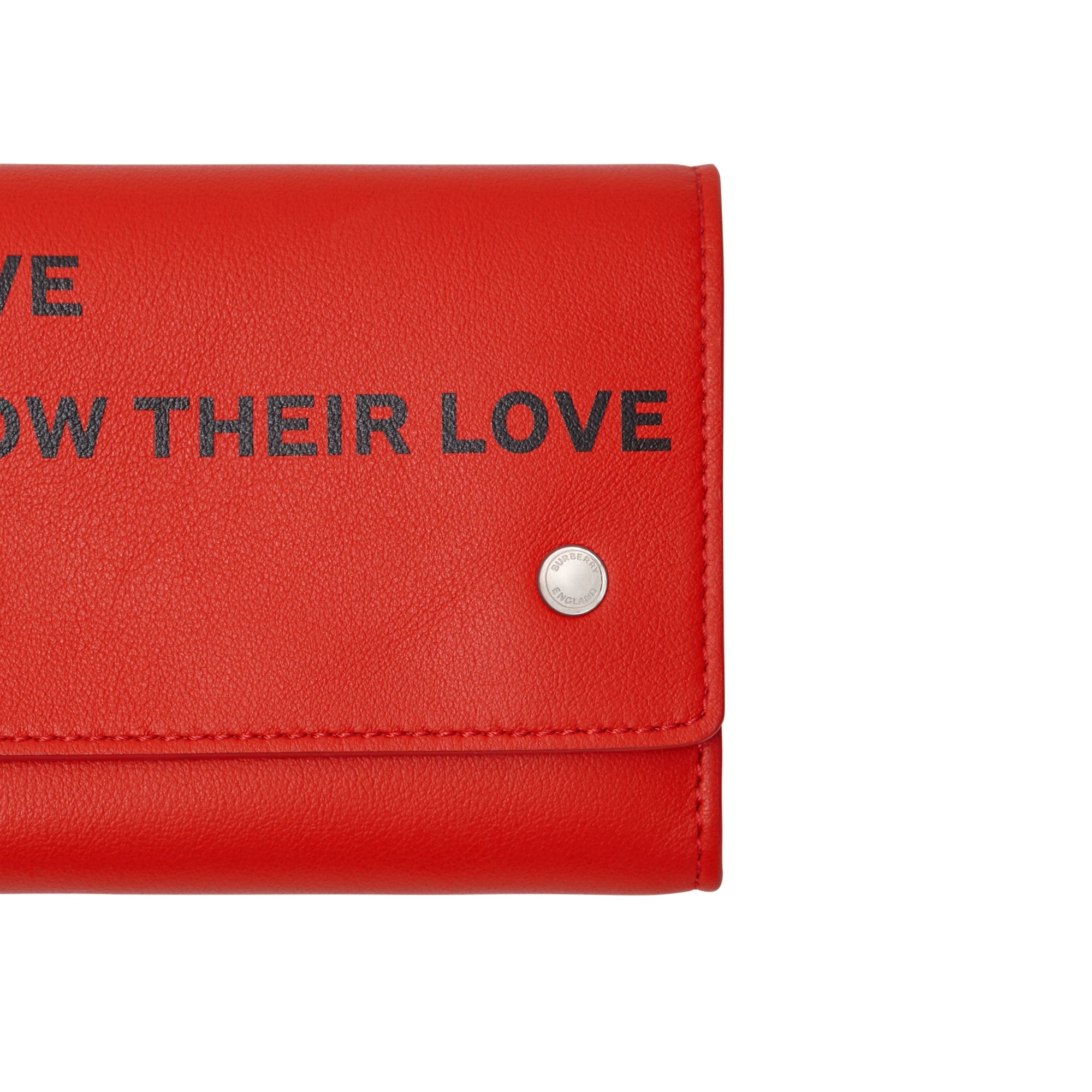 Portefeuille continental en cuir avec citation - Rouge militaire vif