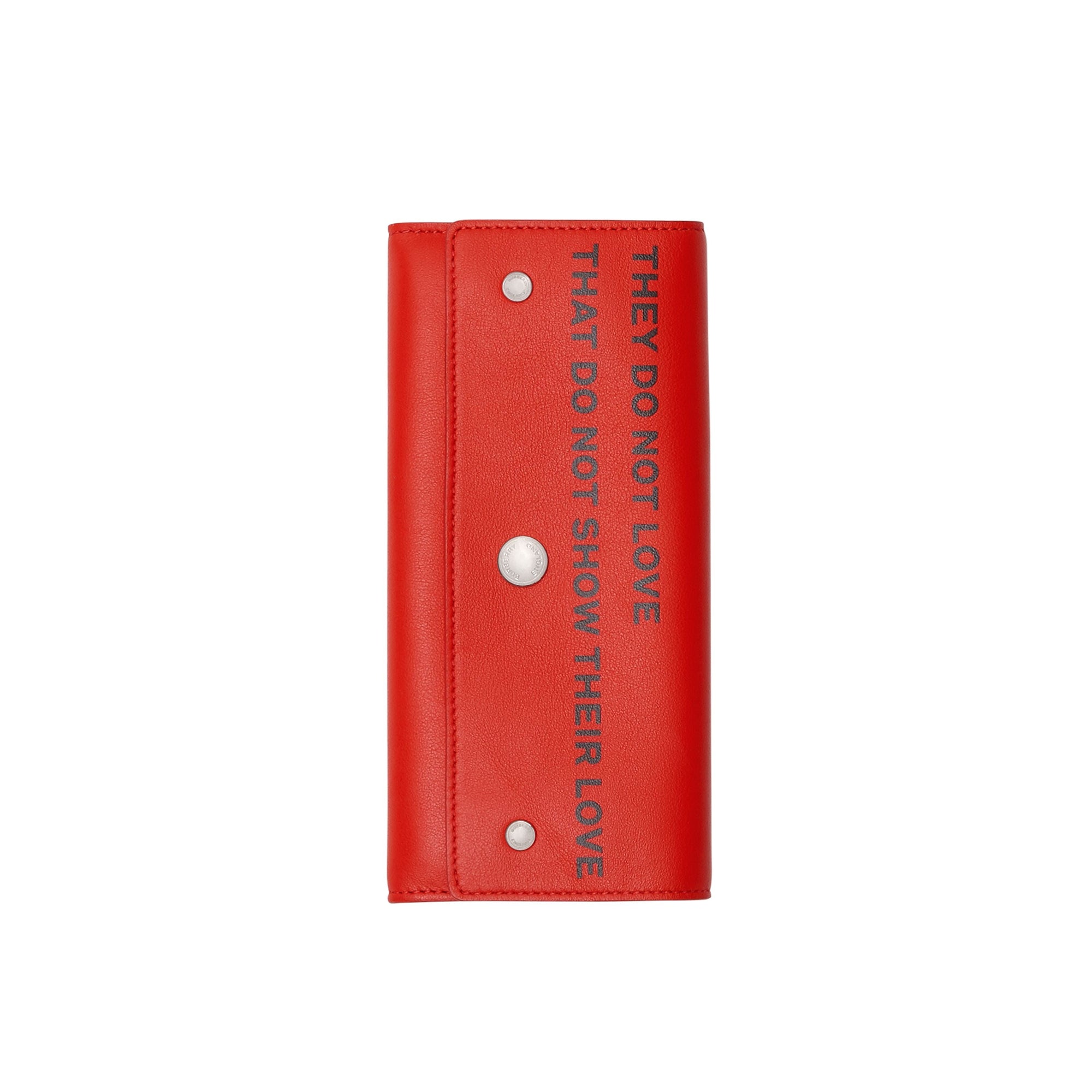 Portefeuille continental en cuir avec citation - Rouge militaire vif