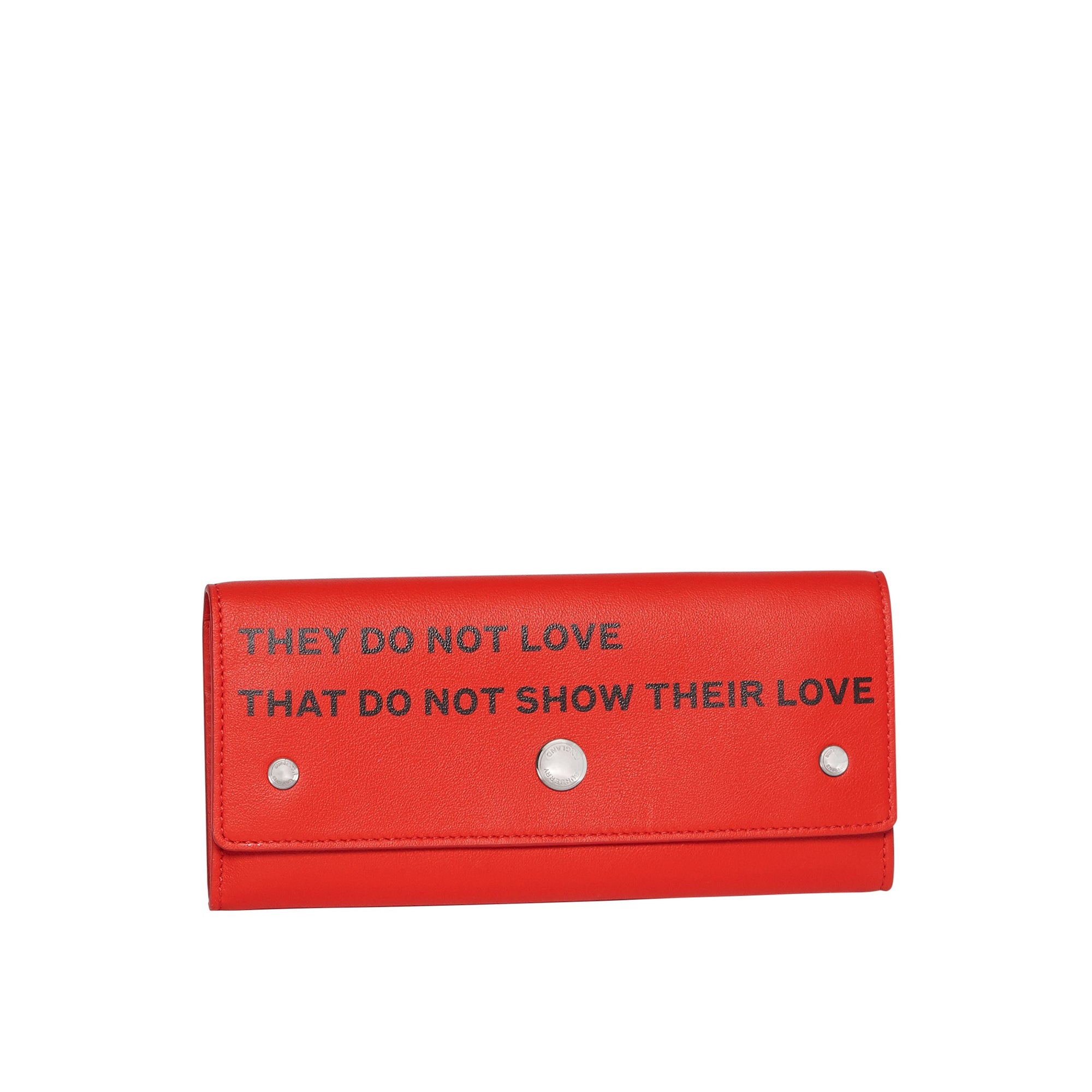 Portefeuille continental en cuir avec citation - Rouge militaire vif