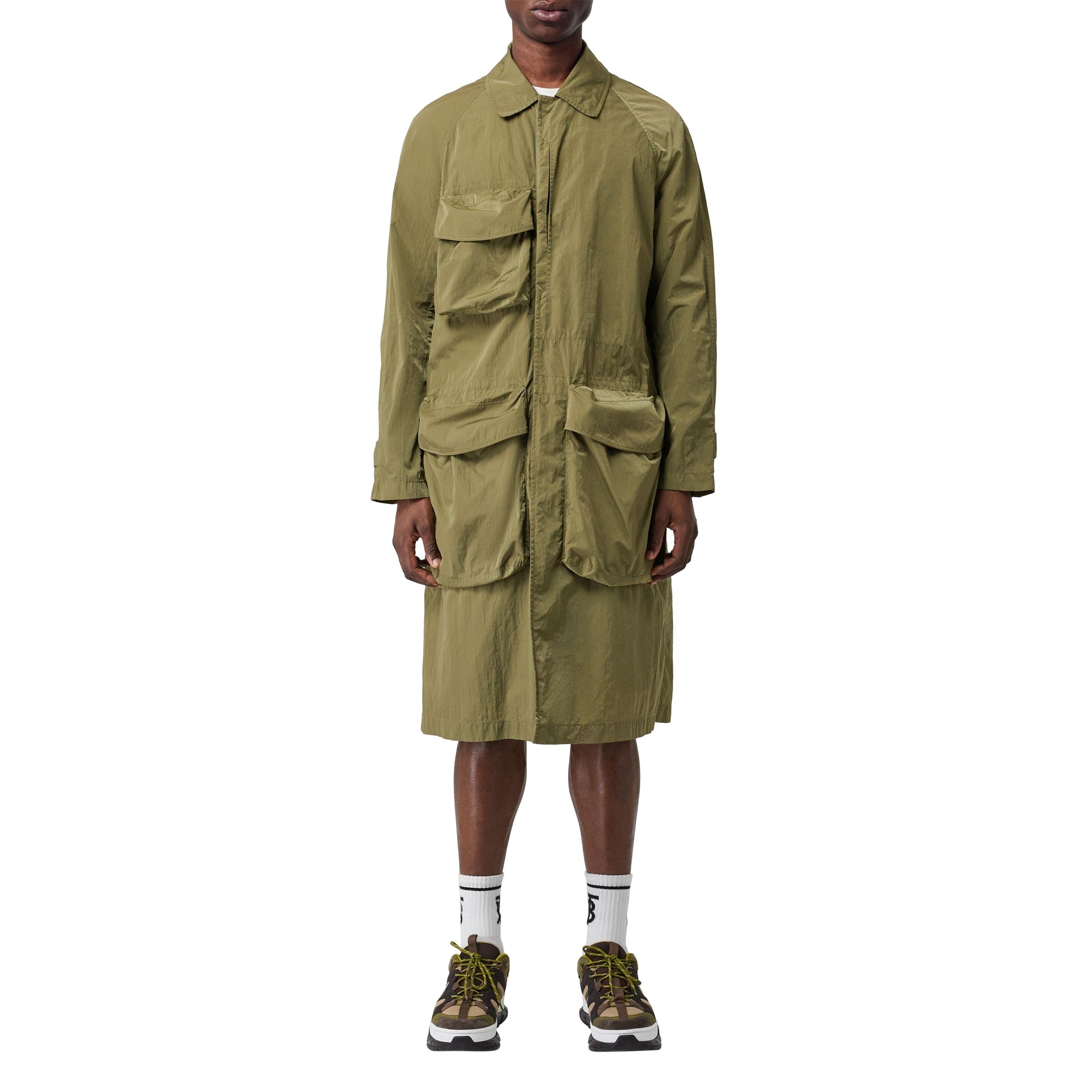 Paletot en nylon avec poches cargo - Mousse claire