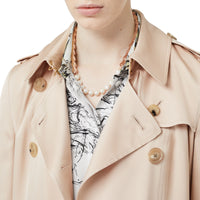 Collier plaqué or rose façon chaîne de vélo avec perles - Or rose