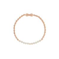 Collier plaqué or rose façon chaîne de vélo avec perles - Or rose