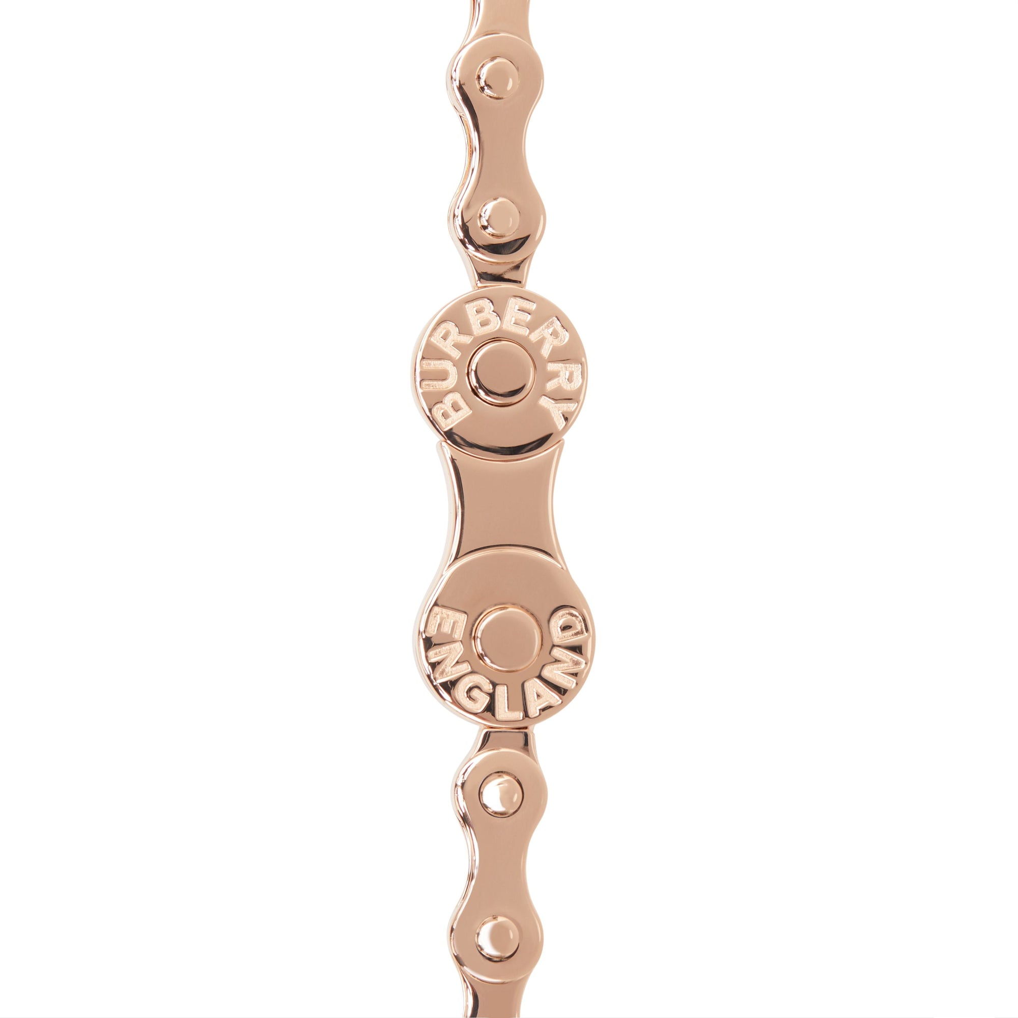 Collier plaqué or rose façon chaîne de vélo avec perles - Or rose