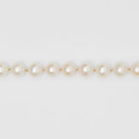 Collier plaqué or rose façon chaîne de vélo avec perles - Or rose