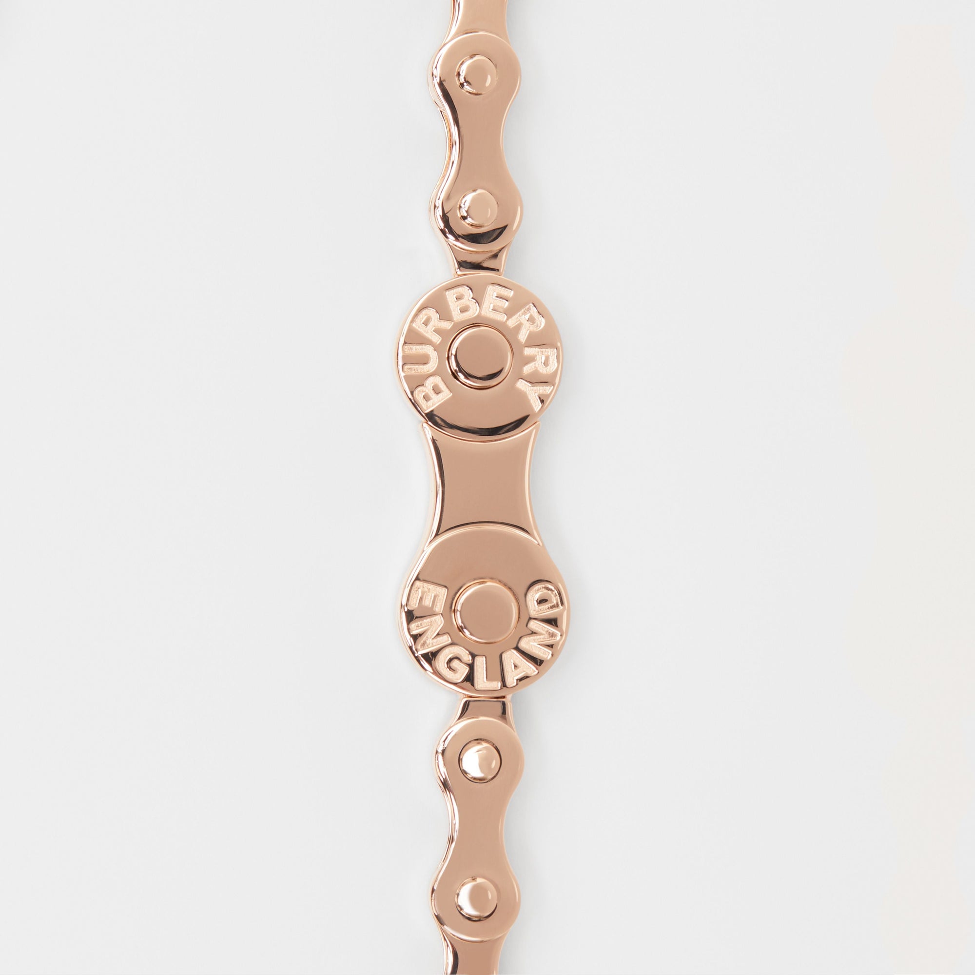 Collier plaqué or rose façon chaîne de vélo avec perles - Or rose