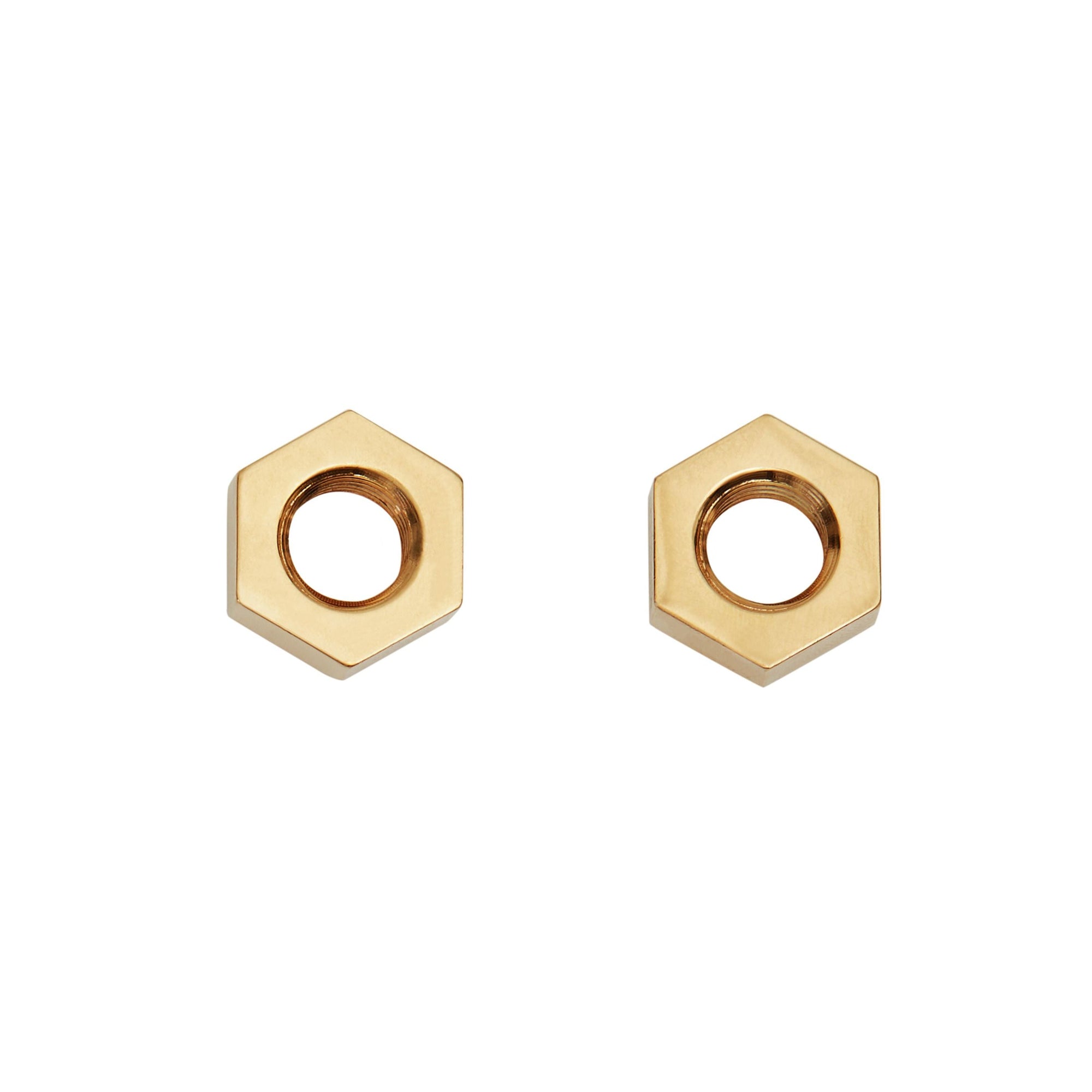 Boucles d'oreille écrou plaquées or - Or clair