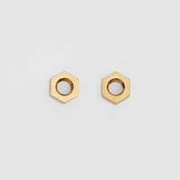 Boucles d'oreille écrou plaquées or - Or clair