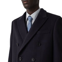 Manteau ajusté en laine et cachemire - Marine