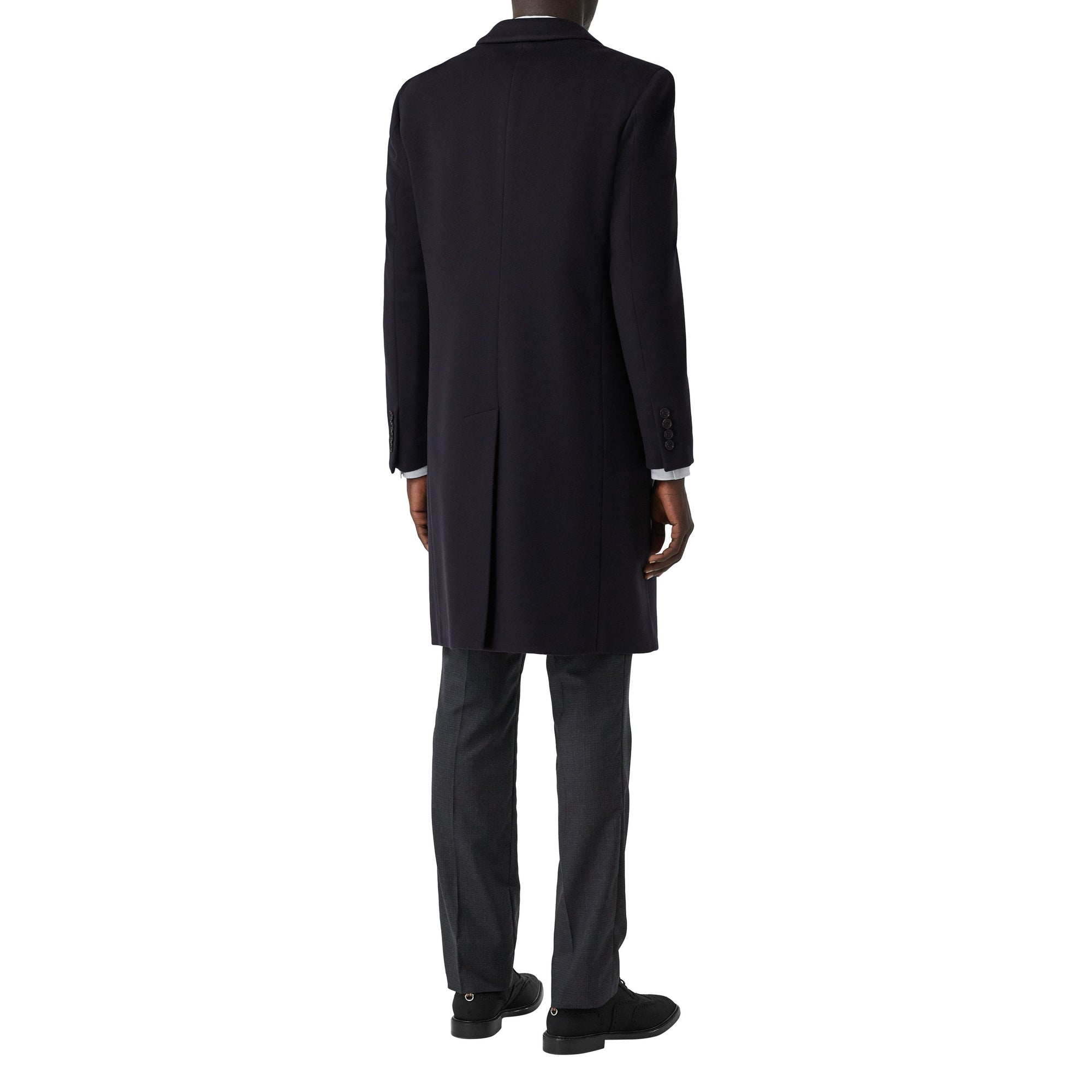 Manteau ajusté en laine et cachemire - Marine