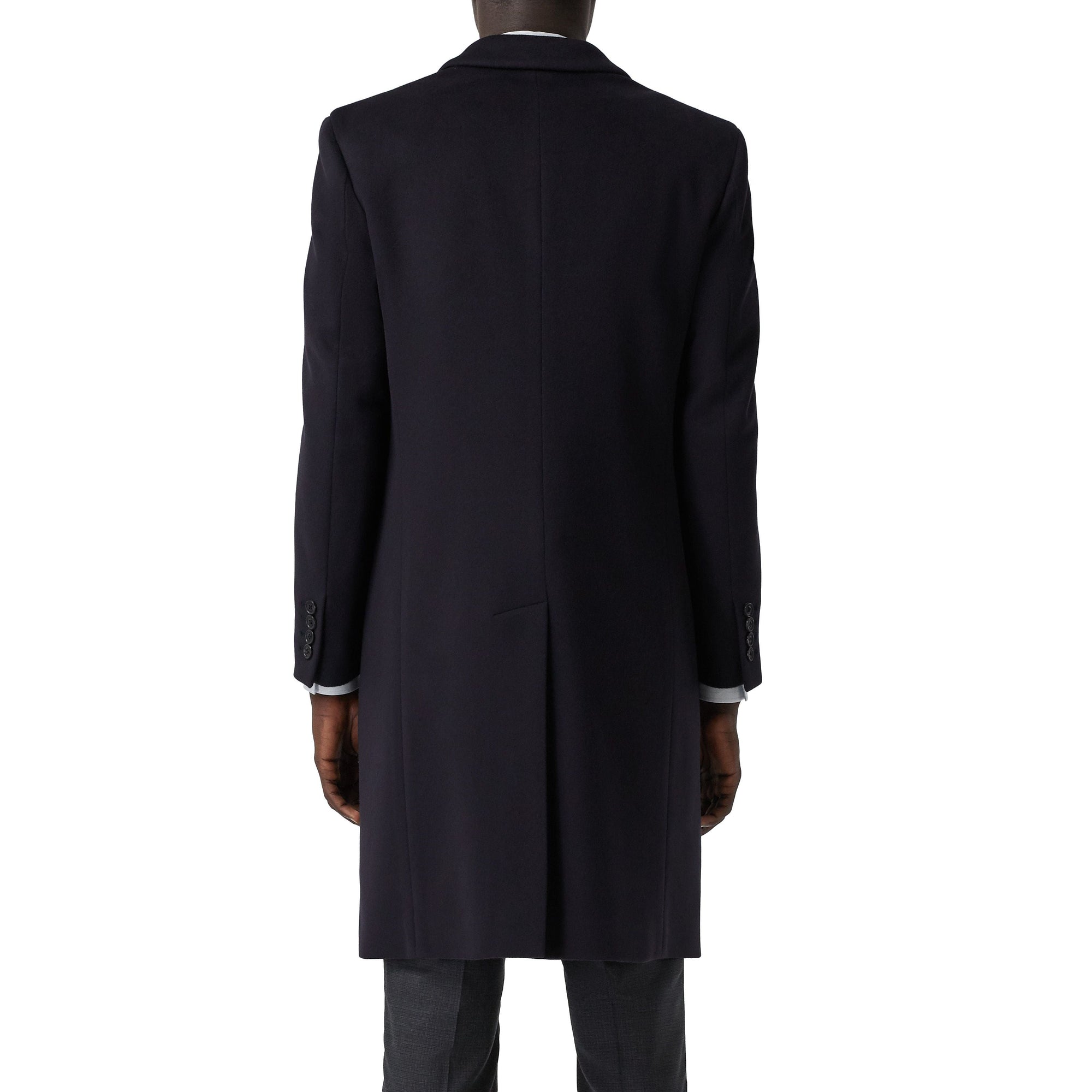 Manteau ajusté en laine et cachemire - Marine