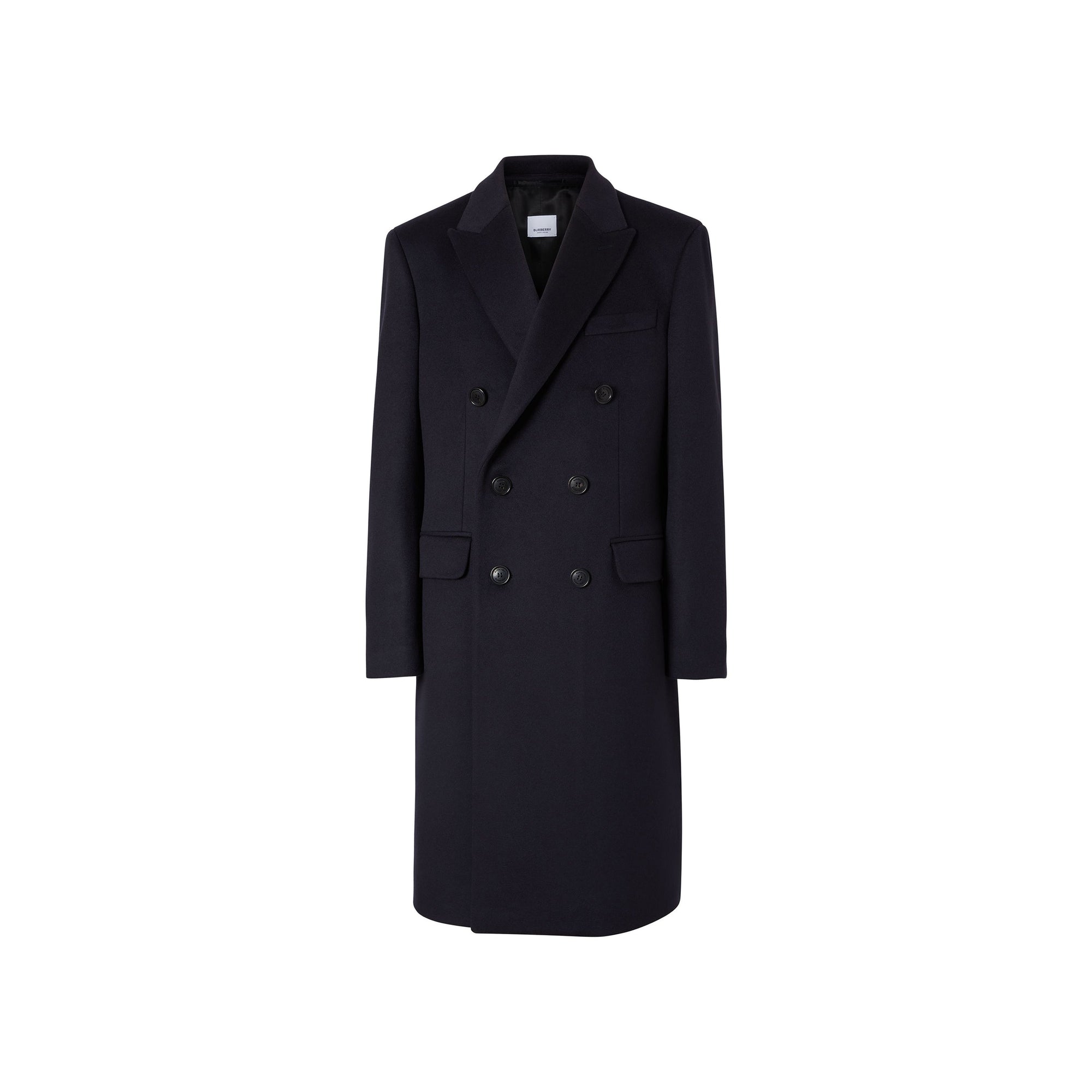 Manteau ajusté en laine et cachemire - Marine