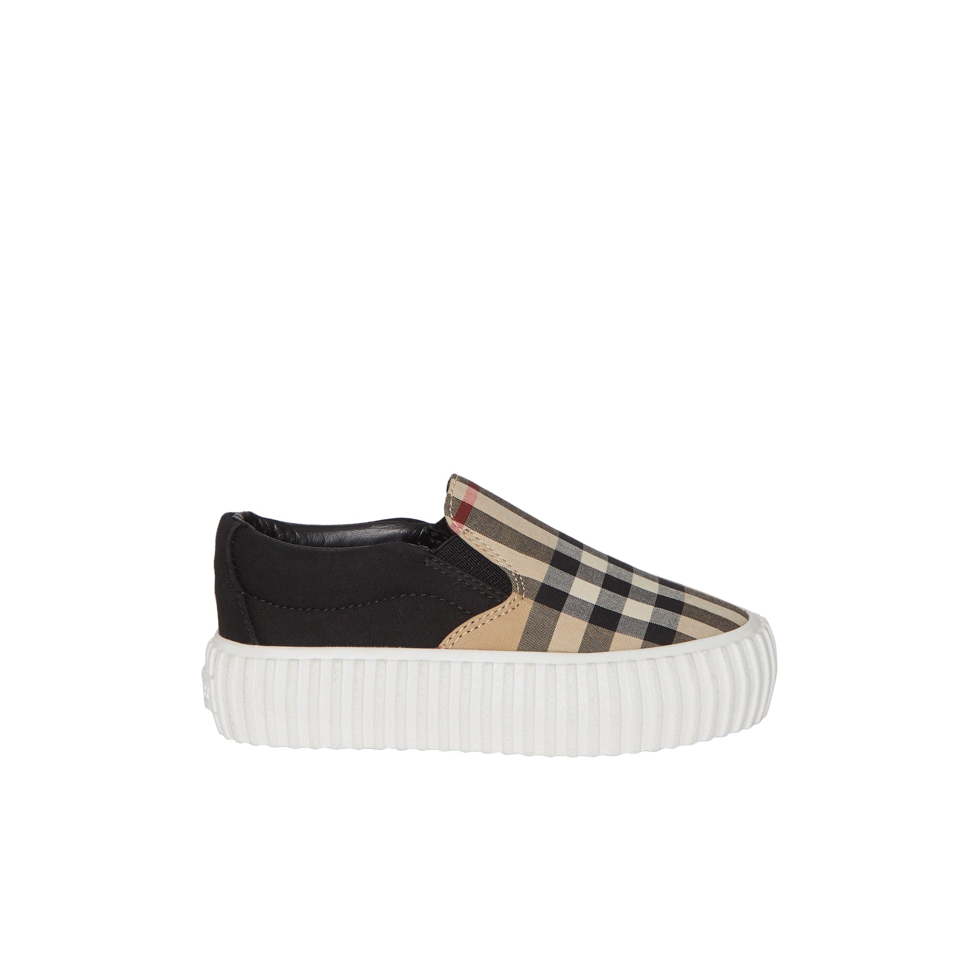 ARCHIVE BEIGE/BLACK Sneakers sans lacets en coton avec Vintage check