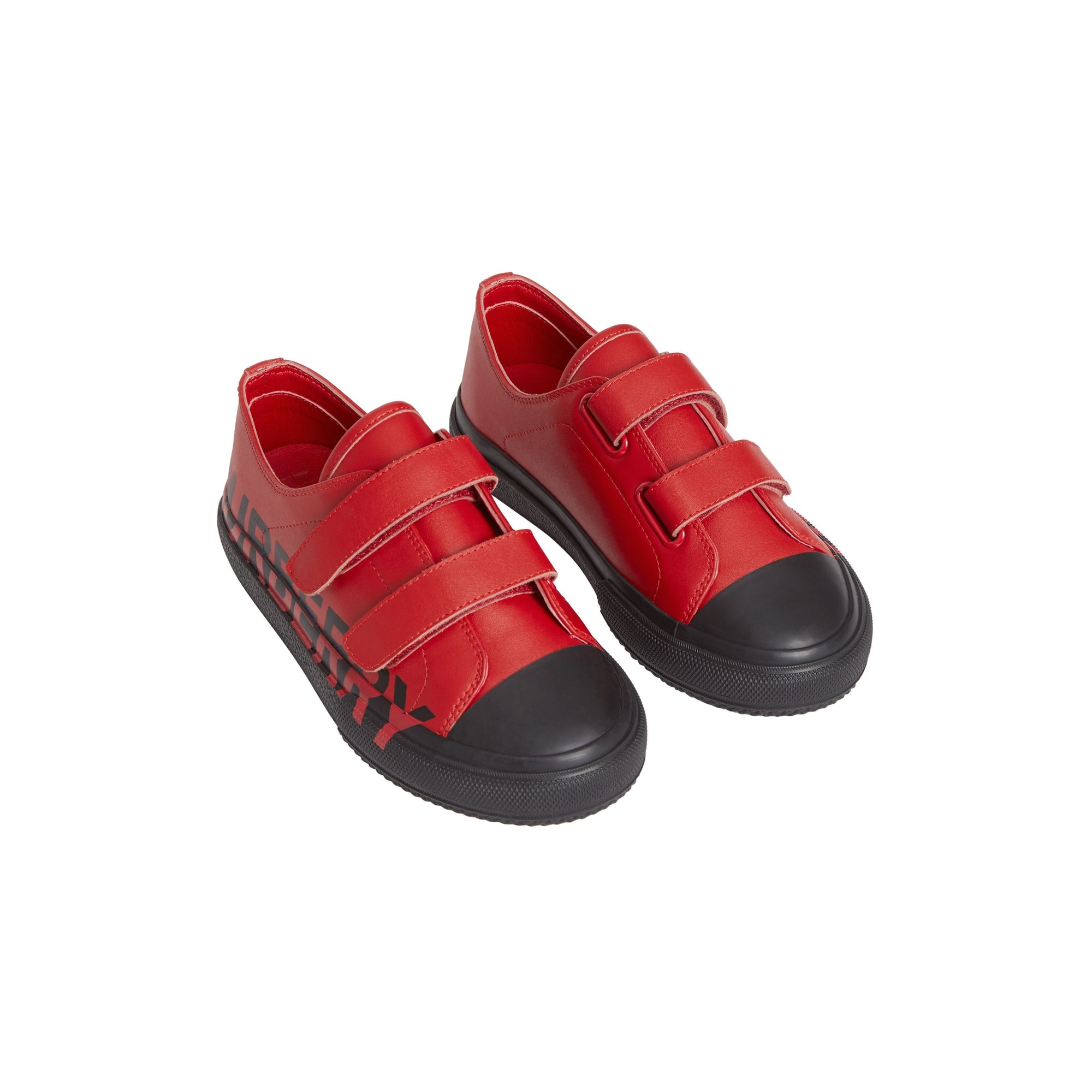 BRIGHT RED/BLACK Sneakers en cuir bicolore avec logo