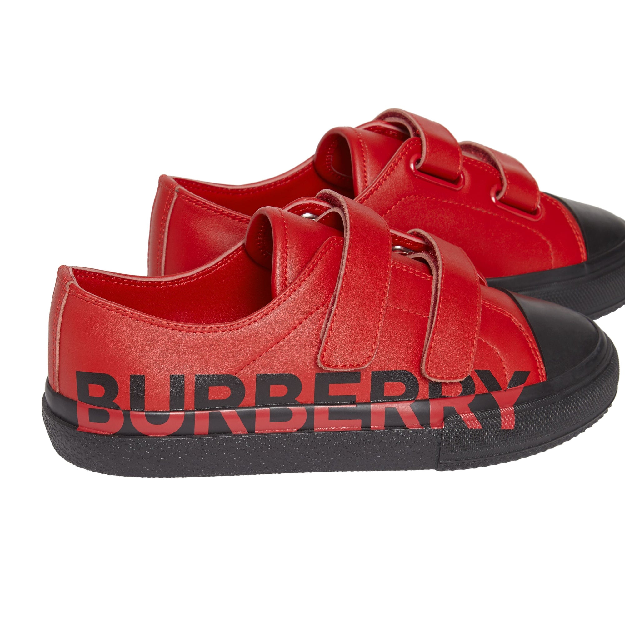 BRIGHT RED/BLACK Sneakers en cuir bicolore avec logo