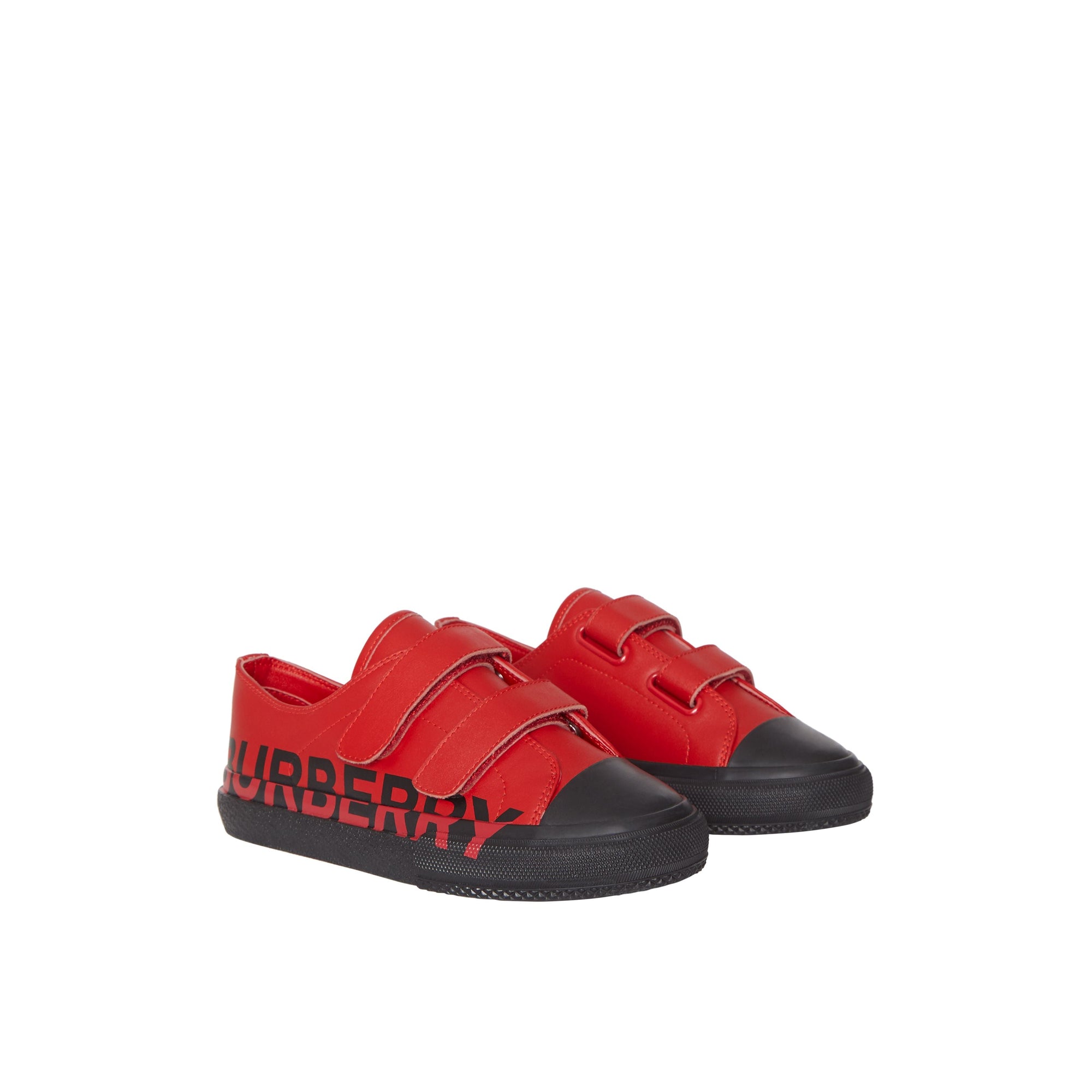 BRIGHT RED/BLACK Sneakers en cuir bicolore avec logo