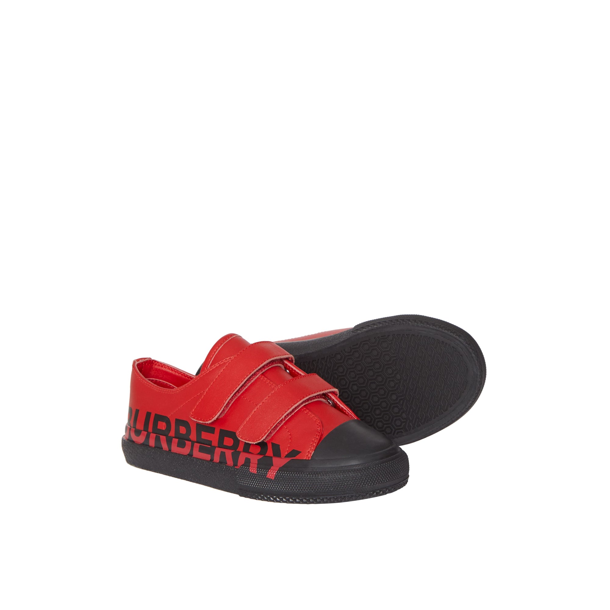 BRIGHT RED/BLACK Sneakers en cuir bicolore avec logo