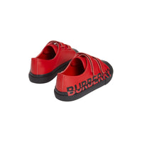 BRIGHT RED/BLACK Sneakers en cuir bicolore avec logo
