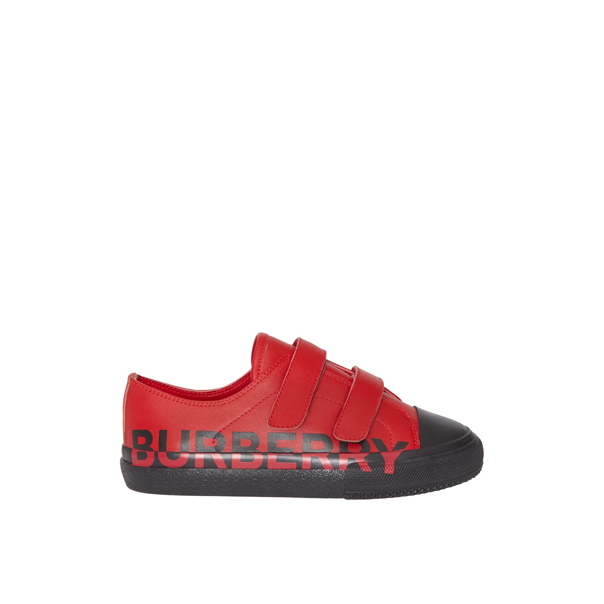 BRIGHT RED/BLACK Sneakers en cuir bicolore avec logo