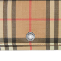 Portefeuille continental en cuir et vintage check - Brun malt