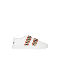 OPTIC WHITE Sneakers en cuir à rayures iconiques