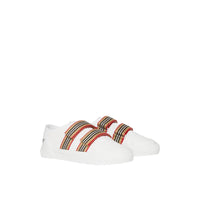 OPTIC WHITE Sneakers en cuir à rayures iconiques