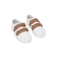 OPTIC WHITE Sneakers en cuir à rayures iconiques