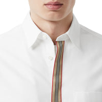 WHITE Chemise en popeline de coton stretch à rayures iconiques