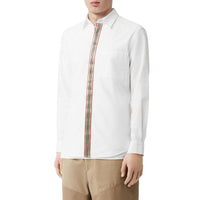 WHITE Chemise en popeline de coton stretch à rayures iconiques