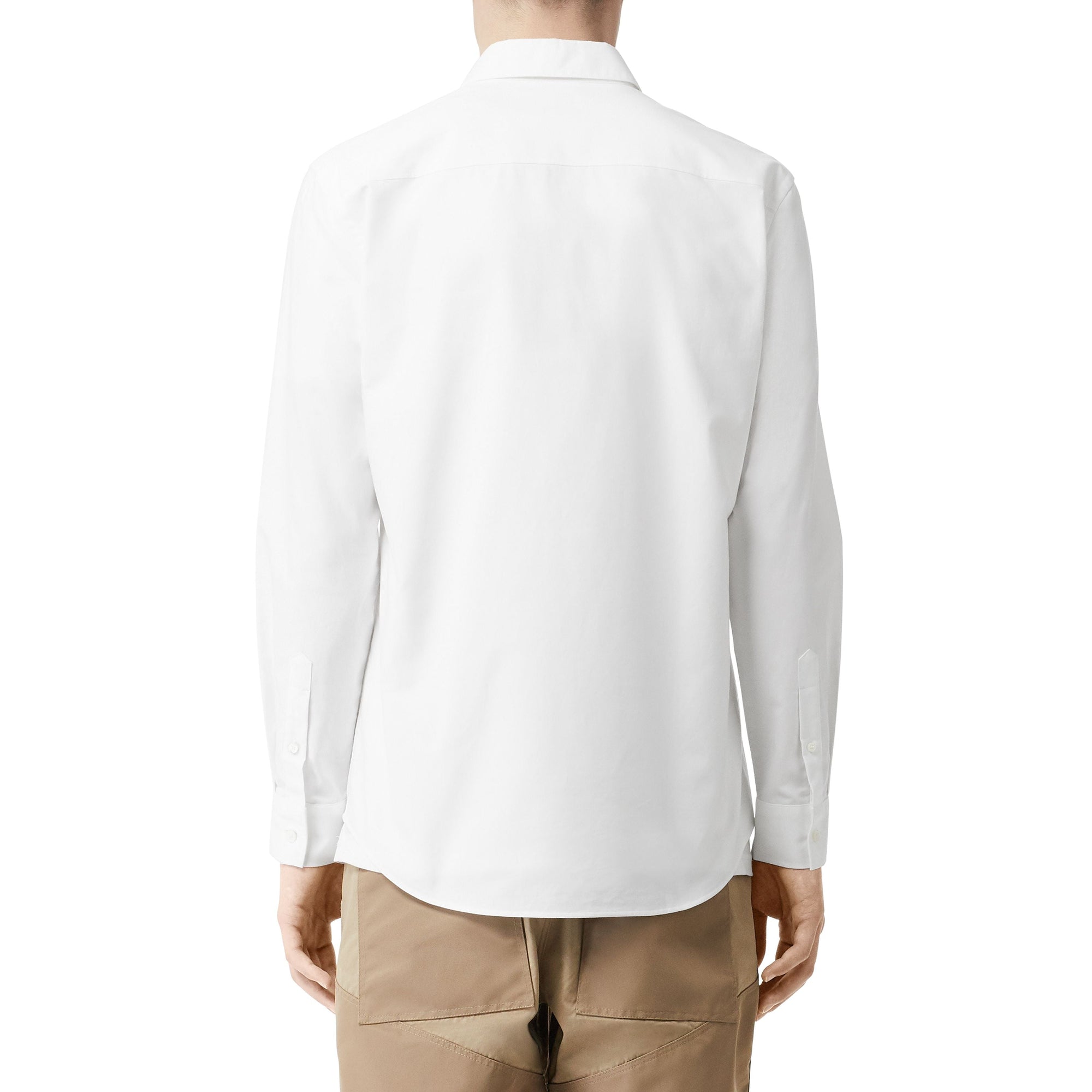 WHITE Chemise en popeline de coton stretch à rayures iconiques