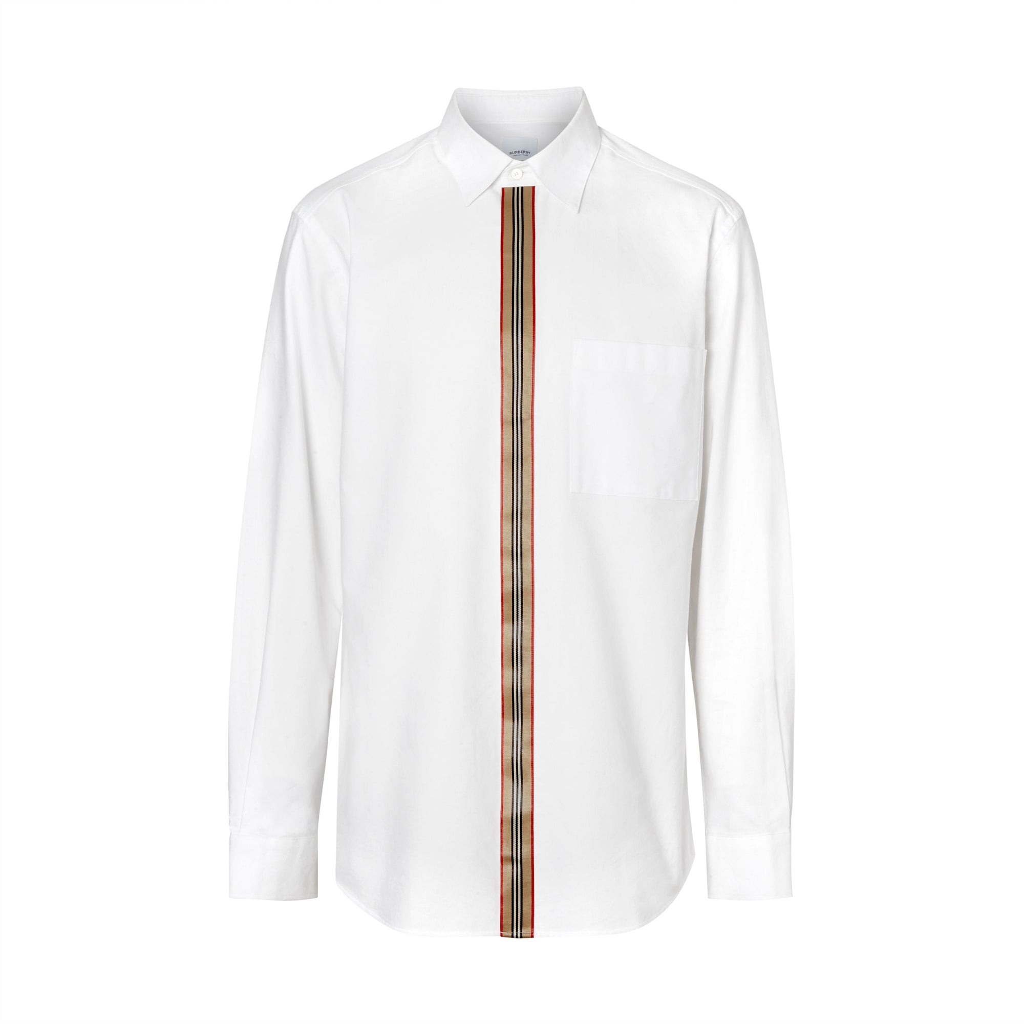 WHITE Chemise en popeline de coton stretch à rayures iconiques