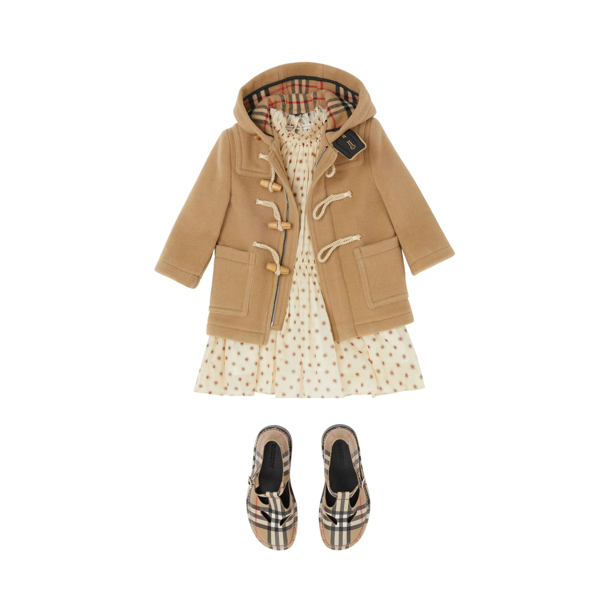Duffle-coat en laine bouillie - Beige d'archive
