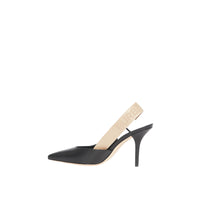 BLACK Escarpins à talon ouvert en cuir d'agneau avec logo