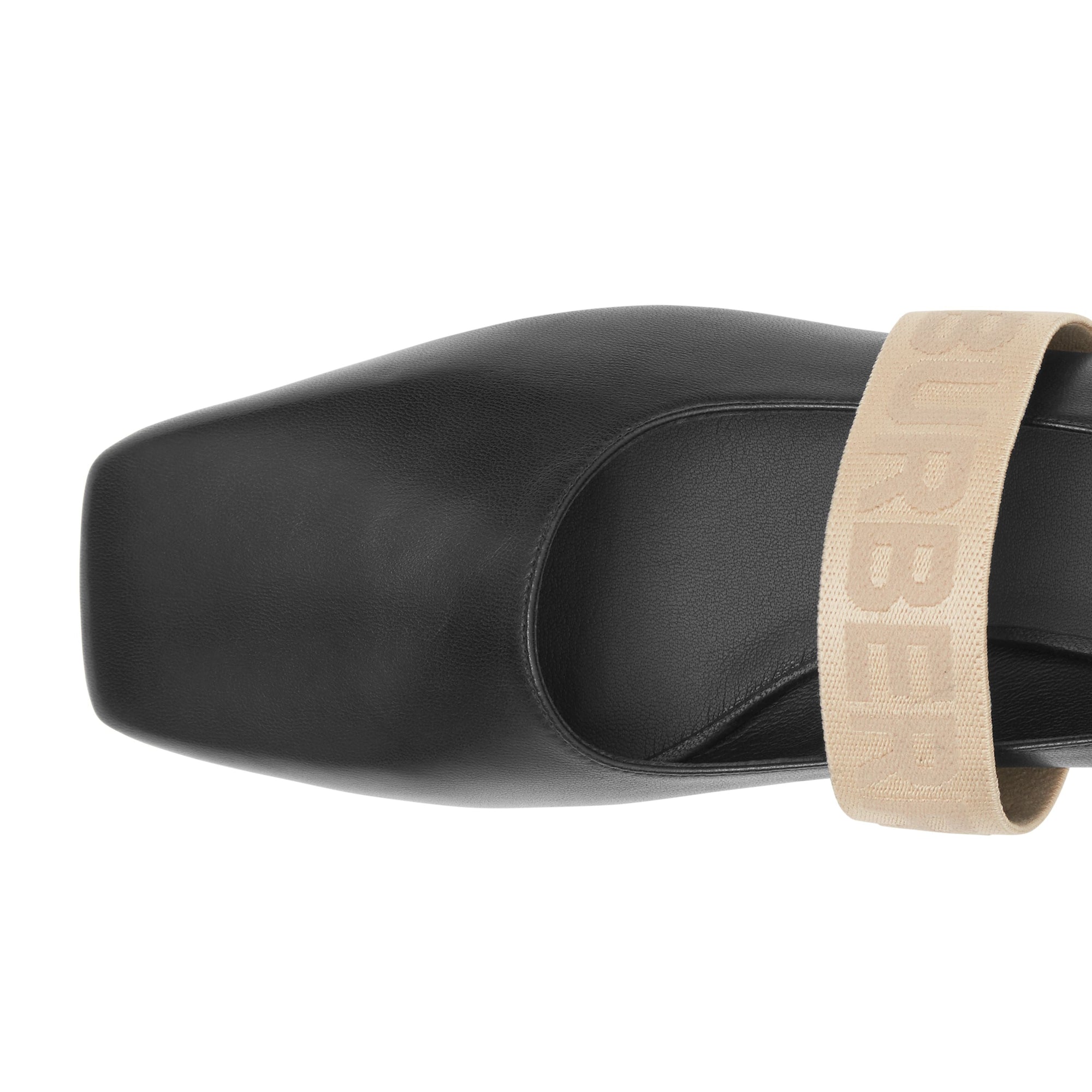 BLACK Chaussures plates en cuir d'agneau avec logo