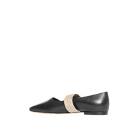 BLACK Chaussures plates en cuir d'agneau avec logo