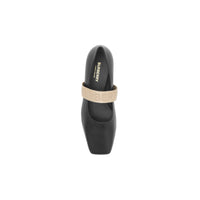 BLACK Chaussures plates en cuir d'agneau avec logo