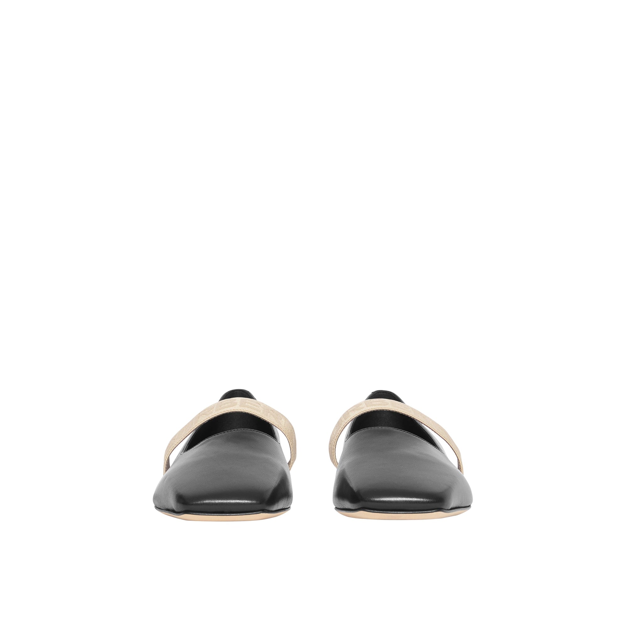 BLACK Chaussures plates en cuir d'agneau avec logo