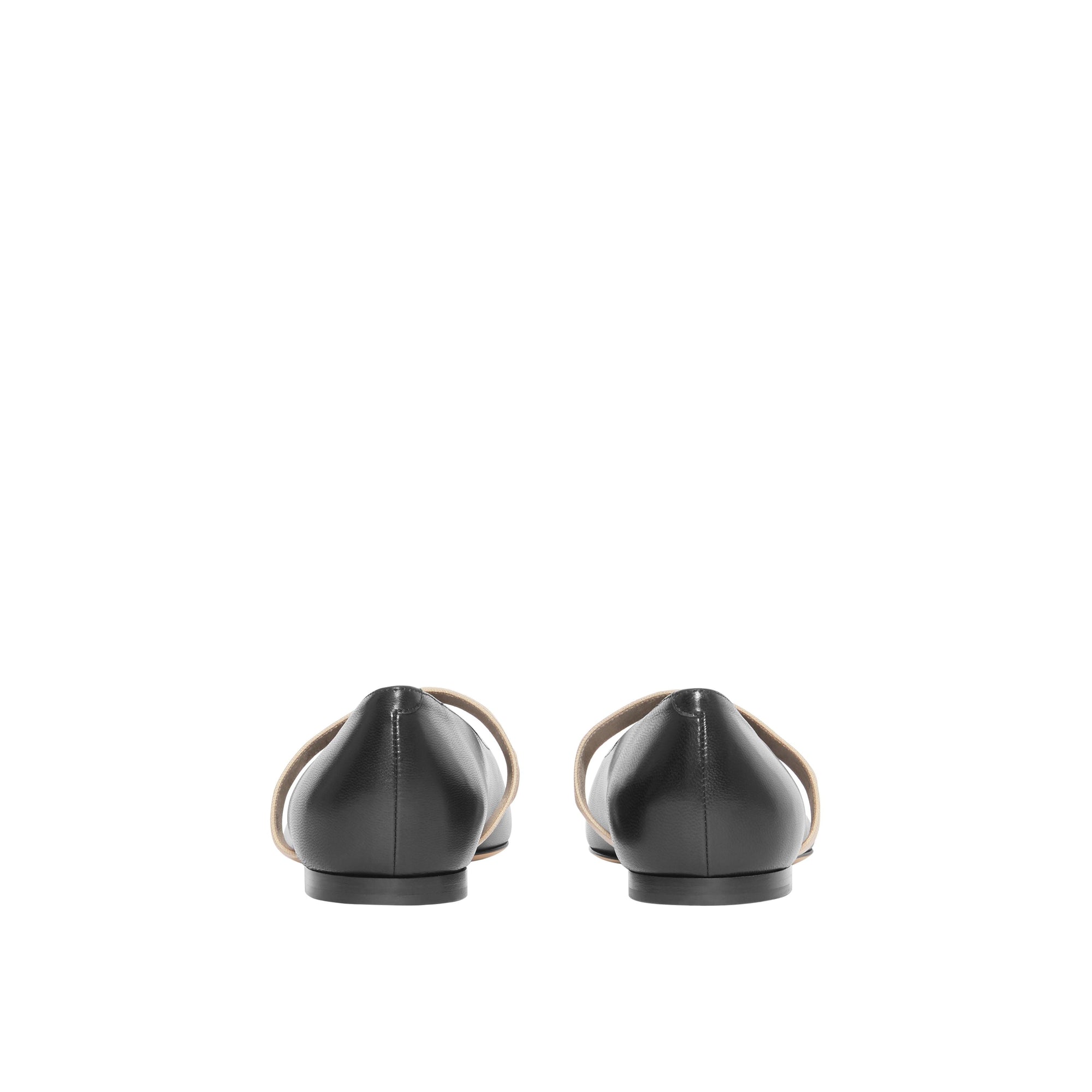 BLACK Chaussures plates en cuir d'agneau avec logo