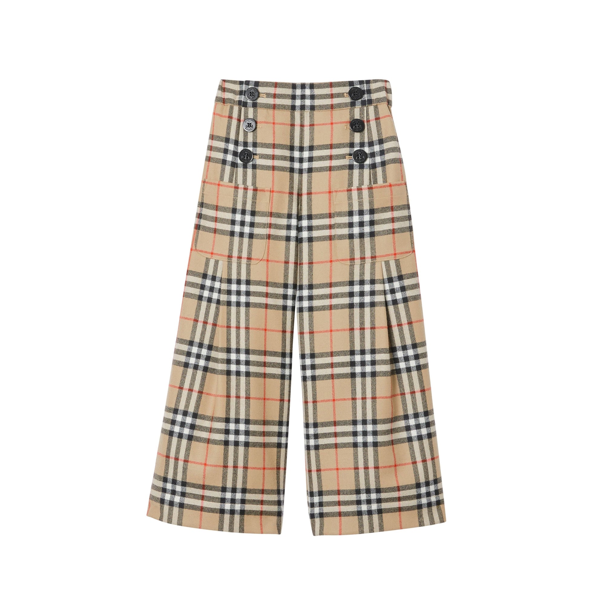 Pantalon de marin en laine vintage check - Beige d'archive
